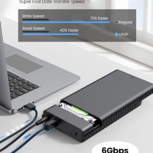 ORICO 3.5'' Hard Drive Enclosure for 2.5/3.5inch HDD/SSD USB 3.0 to SATA III HDD Enclosure with 12V Power Adapter Up to 18TB Support UASP-3521U3