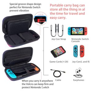 Lalumix Nintendo Switch Case OLED Model, Nintendo Switch Case for Girls Boys with 16 Game Card Slots Travel Bag Shockproof Shell Protective Hard Cover for Switch Console Joy-Con & Accessories Animals