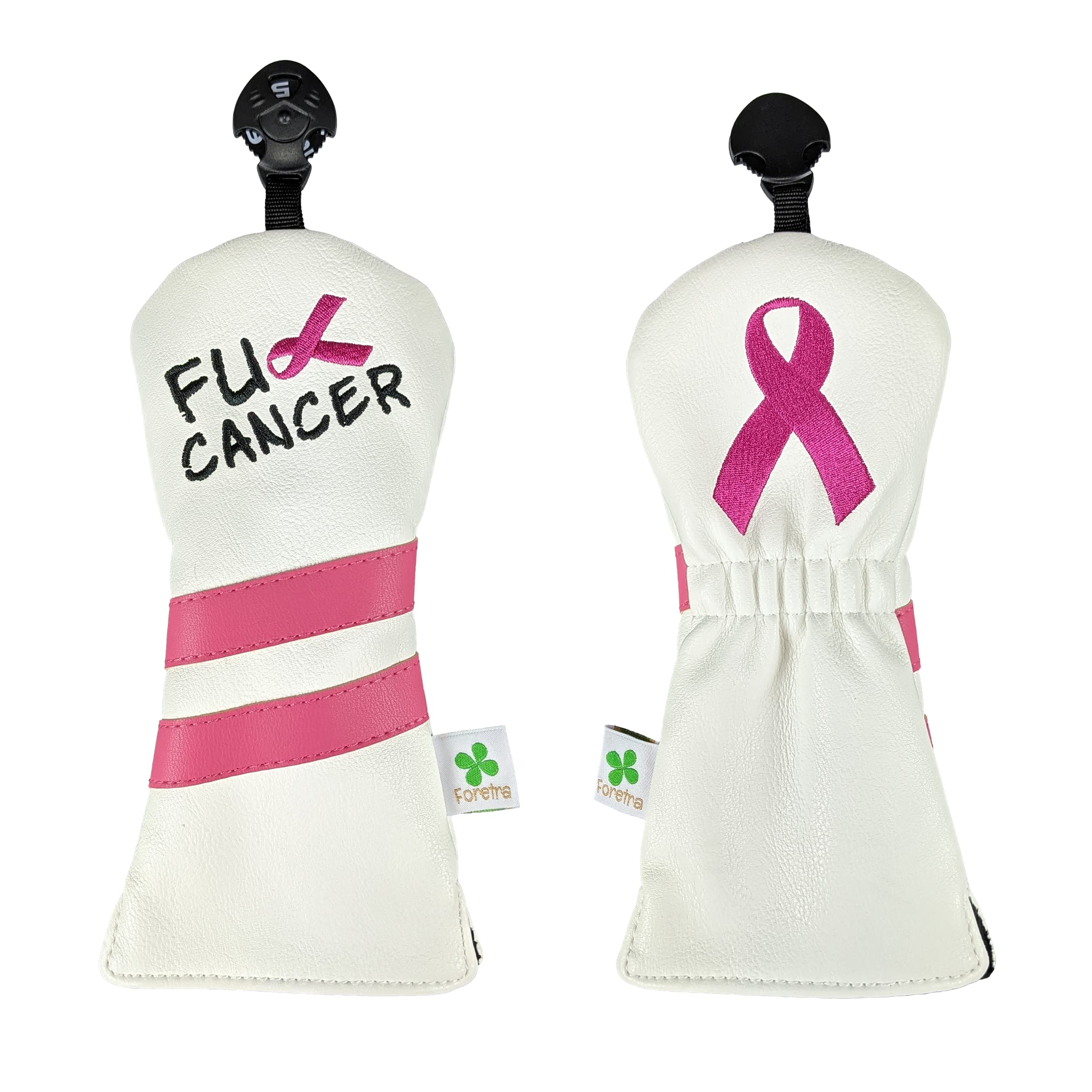 Foretra - Limited Edition F U Cancer Hybrid Headcover - Tour Quality Golf Club Cover - Style and Customize Your Golf Bag