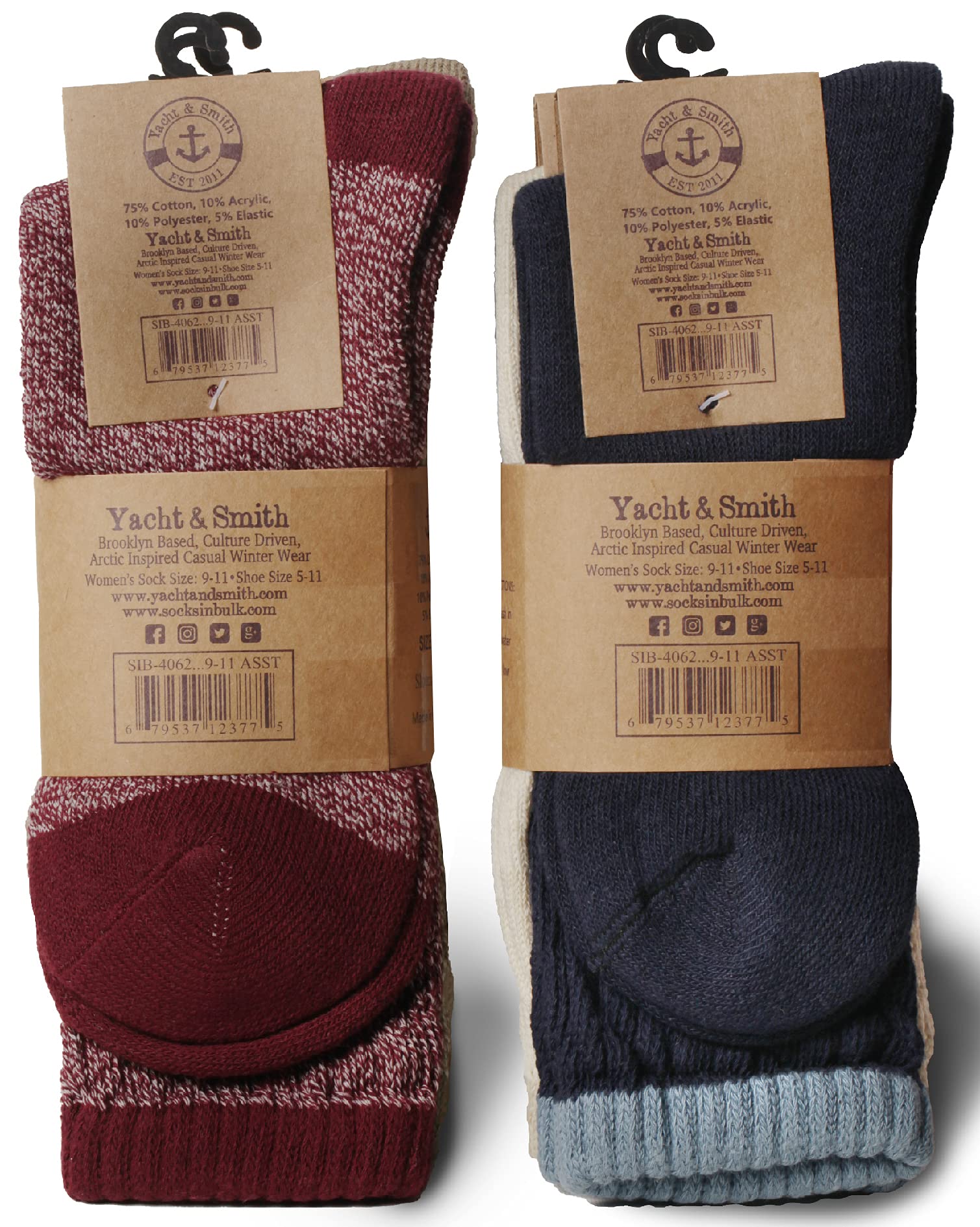 Yacht & Smith 6 Pairs Women's Scrunched Slouch Socks, Cotton Boot Socks Bulk Pack