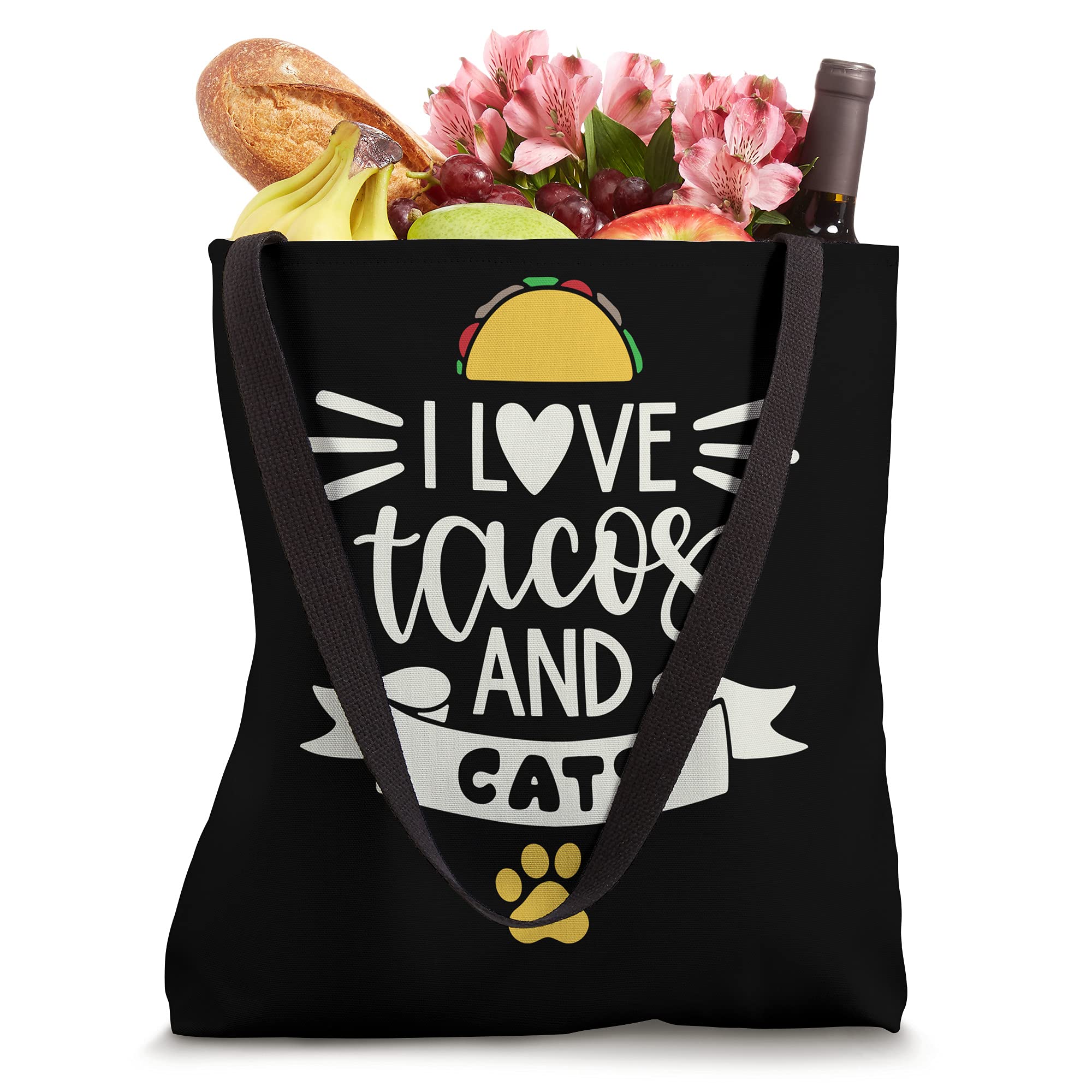 I Love Tacos and Cats Tote Bag