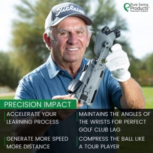 Precision Impact Golf Training Aid - Putting Trainer, Golf Swing Trainer, Golf Training Equipment, Golf Swing Trainer Aid, Golf Trainer, Golf Practice Equipment, Wrist Hinge Trainer - RH Golfers Only