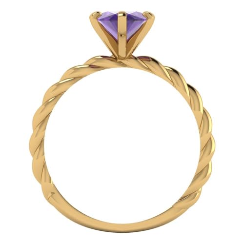 Clara Pucci 2ct Marquise Cut Custom Engraving Rope Twisted Knot Amethyst Engagement Wedding Solitaire W/Accent Ring 18K yellow Gold 6.5