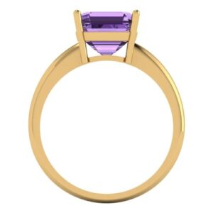 Clara Pucci 2.5 ct Asscher Cut Solitaire Simulated Alexandrite Engagement Bridal Promise Anniversary Ring 18K Yellow Gold Size 3.5