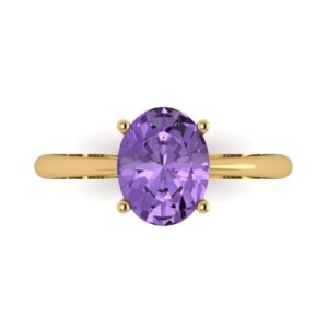 clara pucci 2.0 ct oval cut solitaire simulated alexandrite engagement wedding bridal promise anniversary ring 18k yellow gold size 5.5