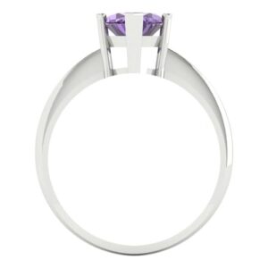 Clara Pucci 2.50 ct Marquise Cut Solitaire Simulated Alexandrite Engagement Bridal Promise Anniversary Ring 18K White Gold Size 6.25