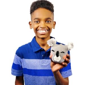 Boye 3629012001 Jonah's Hands Stuffed Koala Crochet Kit for Beginners, 7 pcs, Multicolor