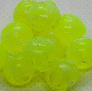 bnr tackle sbhs8 soft beads, 8 mm, hot snot, neutral buoyancy, 15/pack