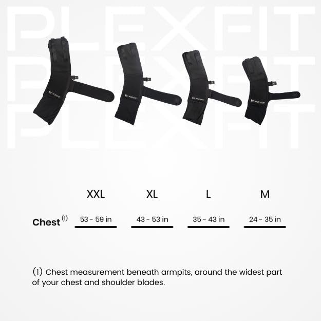 PLEXFIT Athletic Arm Sling Class A Medical Device - Shoulder Sling Immobilizer for Injury Support - For Elbow & Wrist Too - Men & Women (Large Right, Black)