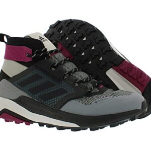 adidas Terrex Trailmaker Mid Gore-TEX® Hiking Shoes Metal Grey/Core Black/Power Berry 9.5 B (M)