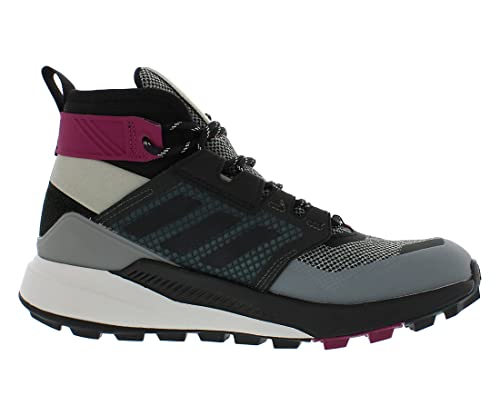 adidas Terrex Trailmaker Mid Gore-TEX® Hiking Shoes Metal Grey/Core Black/Power Berry 9.5 B (M)