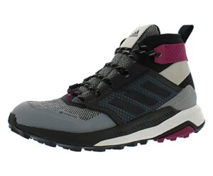 adidas terrex trailmaker mid gore-tex® hiking shoes metal grey/core black/power berry 11 b (m)