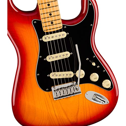 Fender American Ultra Luxe Stratocaster - Plasma Red Burst with Maple Fingerboard