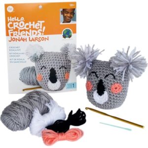 Boye 3629012001 Jonah's Hands Stuffed Koala Crochet Kit for Beginners, 7 pcs, Multicolor