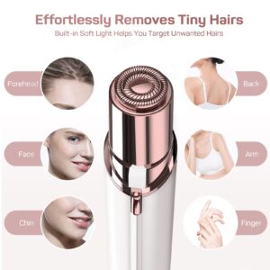 Facial Hair Removal for Women(Newest), Electric Painless Facial Hair Remover, Hair Removal Device for Face, Lip, Chin with 2 x Replacement Heads