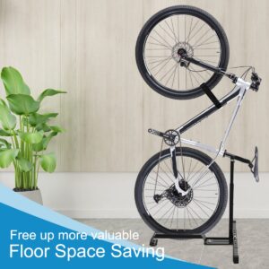 Qualward Vertical Bike Stand Floor Bicycle Rack Adjustable Upright Design, Space Saving for Living Room, Bedroom and Garage