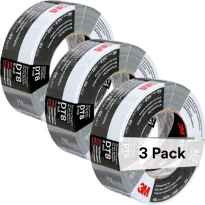 3m duct tape dt8, 3 pack, industrial strength, multi-use, silver, 1.88" x 60 yd, professional grade adhesive