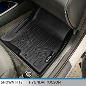 SMARTLINER All Weather Custom Fit Black 2 Row Floor Mat Liner Set Compatible with 2022-2023 Hyundai Tucson