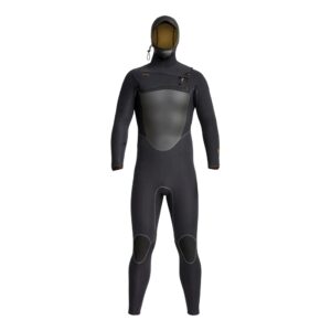 xcel mens drylock x hooded 5/4mm fullsuit (black '21, large tall)