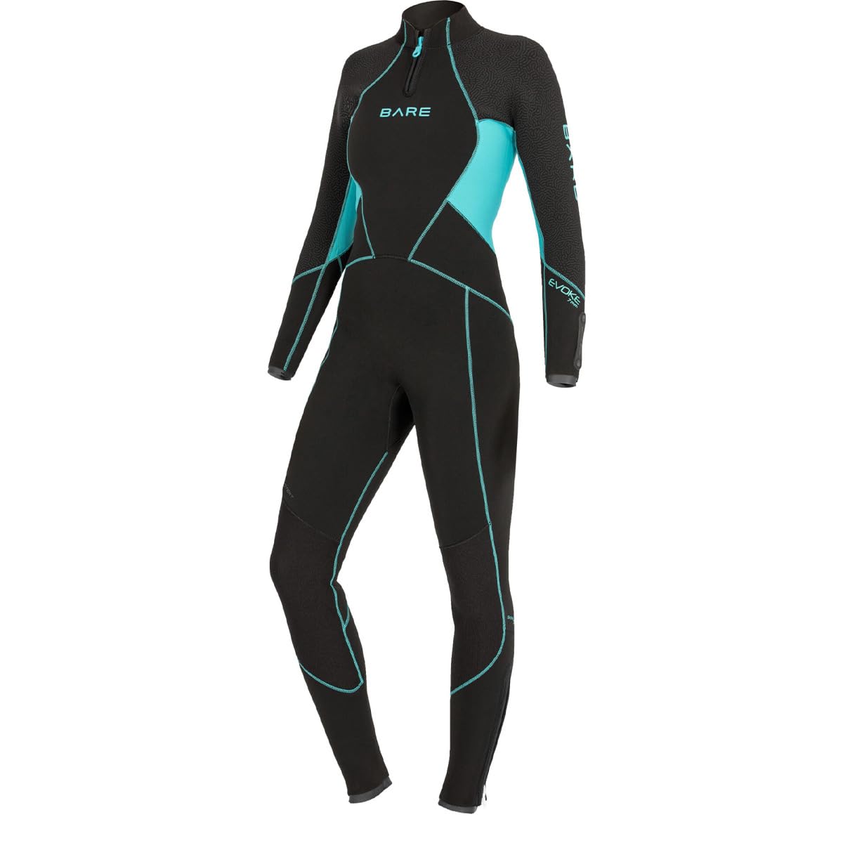 BARE 7MM Evoke Women's Wetsuit | Warmest Women's Wetsuit Within BARE Lineup | Full Stretch Neoprene Combined with a Unique Graphene Omnired Fabric | Comfortable | Great for Scuba Diving | Aqua 14