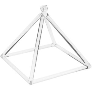 kacydi clear quartz crystal singing pyramid (3 inch- 20 inch) quartz crystal singing pyramid healing musical instrument quartz singing pyramid with carry case bag for sound healing meditation