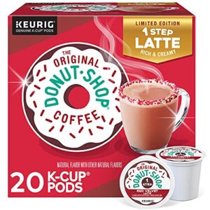 the original donut shop one-step red velvet latte, keurig single serve k-cup pods, 20 count