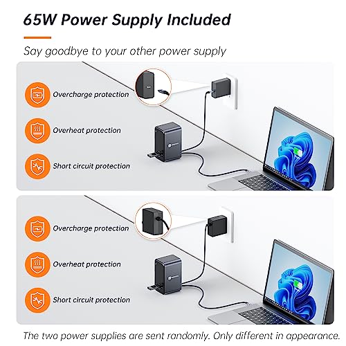 TobenONE USB C Laptop Docking Station Dual Monitor, 15-in-1 USB C Dock with Dual HDMI, 65W Power Supply, VGA, 4 USB 3.0, 2 USB 2.0, USB C, SD/TF, Ethernet and Audio/Mic for Lenovo, HP, Dell, Surface