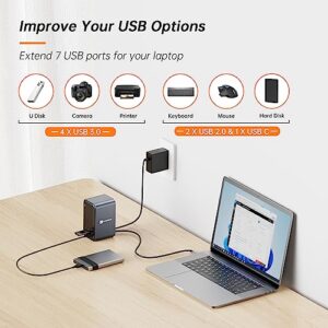 TobenONE USB C Laptop Docking Station Dual Monitor, 15-in-1 USB C Dock with Dual HDMI, 65W Power Supply, VGA, 4 USB 3.0, 2 USB 2.0, USB C, SD/TF, Ethernet and Audio/Mic for Lenovo, HP, Dell, Surface