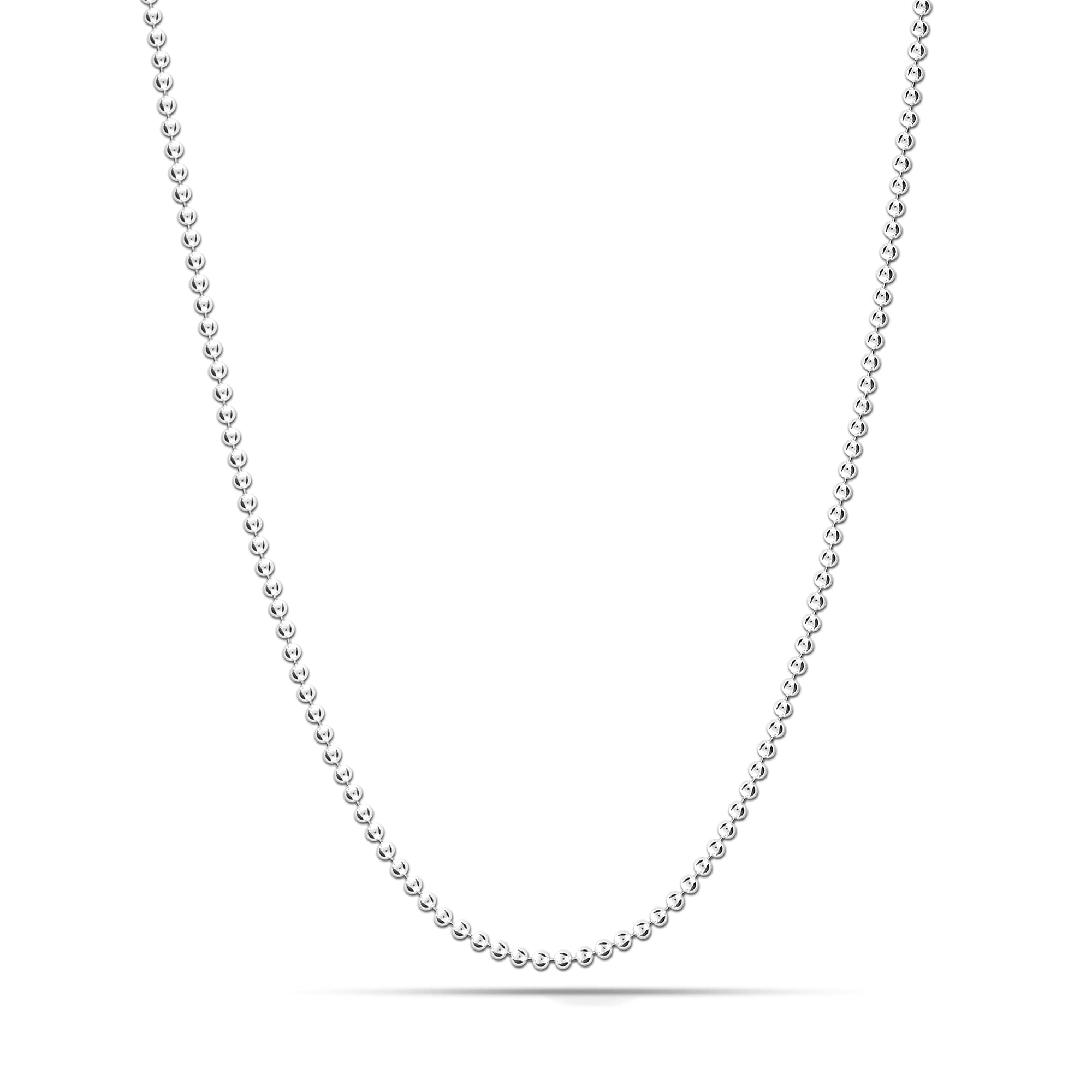 LeCalla 925 Sterling Silver Italian Adjustable Ball Chain Necklace for Women 24 Inches