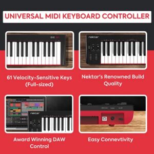 Nektar SE61 - USB MIDI Controller Keyboard with Nektar DAW Integration, Black