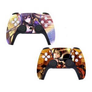 ebty-dreams inc. - set of 2 date a live kurumi tokisaki, tooka yatogami vinyl skin sticker decal protector for playstation 5 (ps5) controllers