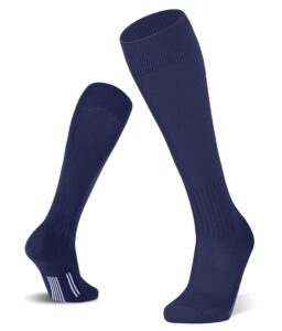 fitrell 2/3 pack soccer socks for youth kids adult baseball softball football socks for men women boys girls,navy,medium