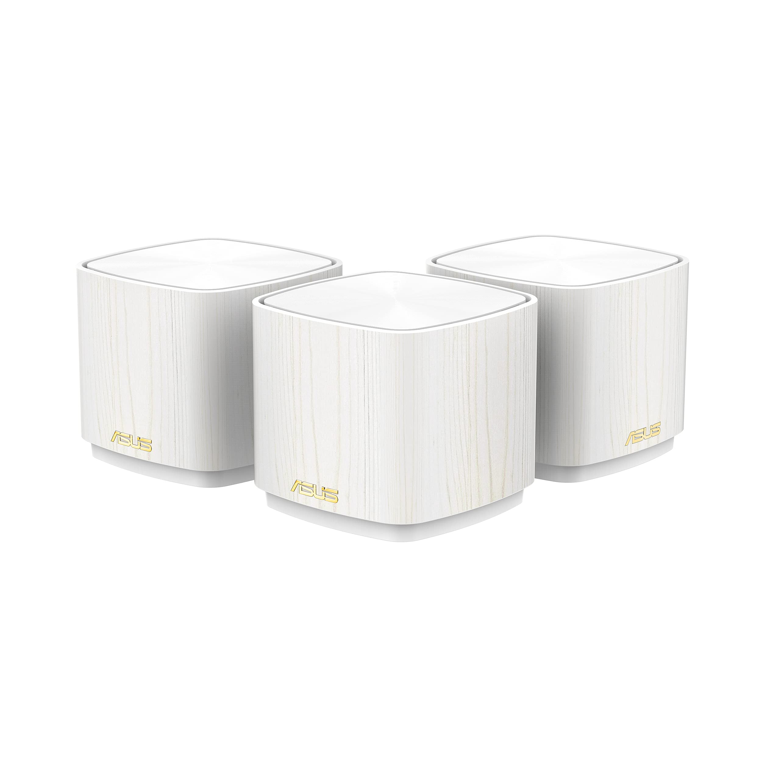 ASUS ZenWiFi AX Mini,Mesh WiFi 6 System (AX1800 XD4 3PK)-Whole Home Coverage up to 4800 sq.ft & 5+ Rooms, AiMesh, Special Wood Pattern