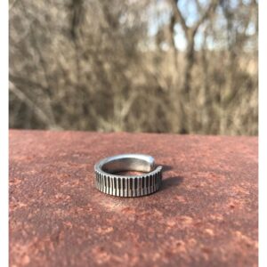 Whitney Howard Designs Piano Ring for Women or Men - Minimalist Comfort Fit Open Adjustable Pewter Ring - Musician Piano Player Gift