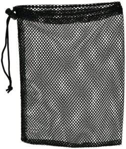 forever one durable nylon mesh drawstring bag mesh ditty bag for equipment storage nylon travel bag with drawstring cord lock closure net bag for toy,balls, laundry bag black , large(forever one 02)