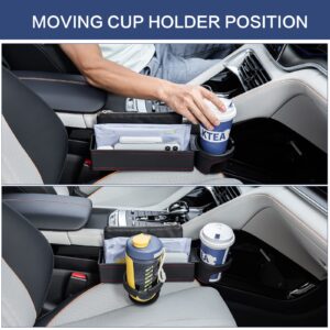 UILB Tesla 2 Cup Holder Car Rear Seat Two Big Side Cup Holder, Backseat Oraginzer with Two Cup Holder, DIY Position, Storage Box for Money, Card, Holding Phone, Wallet