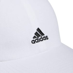 adidas Women's Saturday Relaxed Fit Adjustable Hat, White/Black, One Size