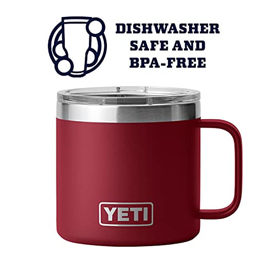 YETI Rambler 14 oz Mug, Vacuum Insulated, Stainless Steel with MagSlider Lid, Harvest Red