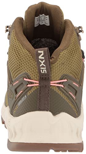 KEEN Women's NXIS Evo Mid Height Waterproof Fast Packing Hiking Boots, Olive Drab/Silver Birch, 8