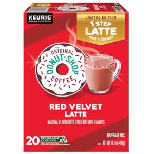 The Original Donut Shop One-Step Red Velvet Latte, Keurig Single Serve K-Cup Pods, 20 Count