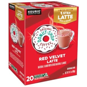 The Original Donut Shop One-Step Red Velvet Latte, Keurig Single Serve K-Cup Pods, 20 Count