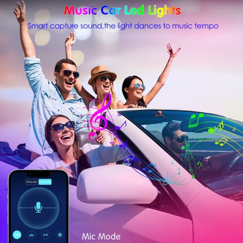 Interior Car Lights Keepsmile Car Accessories APP Control with Remote Music Sync Color Change RGB Under Dash Car Lighting with Charger 12V LED Lights