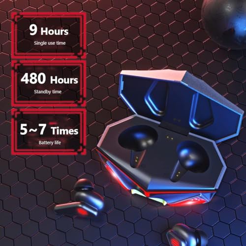 YOVDA Wireless Gaming Earbud, K98 Wireless Gaming Headphone with Charging Case and Built-in Mic, Bluetooth 5.1 Dual Game Music Mode Earbuds Wireless Headphones with 30 Hours Playtime, RGB