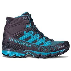 la sportiva womens ultra raptor ii mid gtx hiking boots, carbon/topaz, 9.5