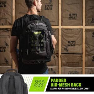 AWP Extreme Tool Backpack, Heavy-Duty Tool Bag with Padded Shoulder, Back, and Waist Straps, Water-Resistant Construction Black