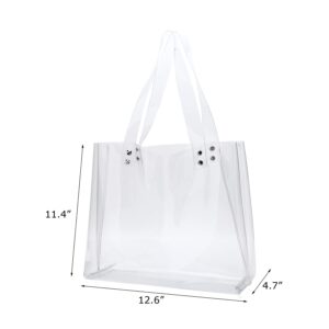 LAM GALLERY Women's PVC Clear Tote Bag for Working Beach Concert Sports Events Bag (Horizontal Style)