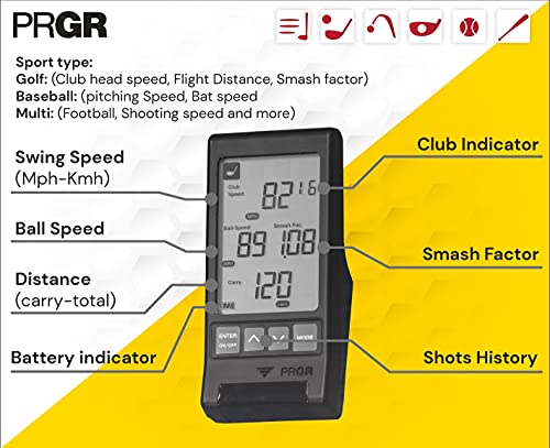 PRGR Black Pocket Launch Monitor HS-130A (New 2021 Model)