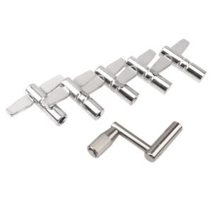 6Pcs Yootones Drum Keys & Continuous Motion speed key Compatible with Drum Tuning Key Percussion Hardware Tool(Silver)