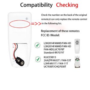 Humpptom Replacement of Hampton Bay and Harbor Breeze FAN-53T, FAN0TT53 FAN-35T, L3HFAN35T, L3HFAN35T1, Fan-HD5, FAN-11T, KUJCE9103. Remote Only 2Pack