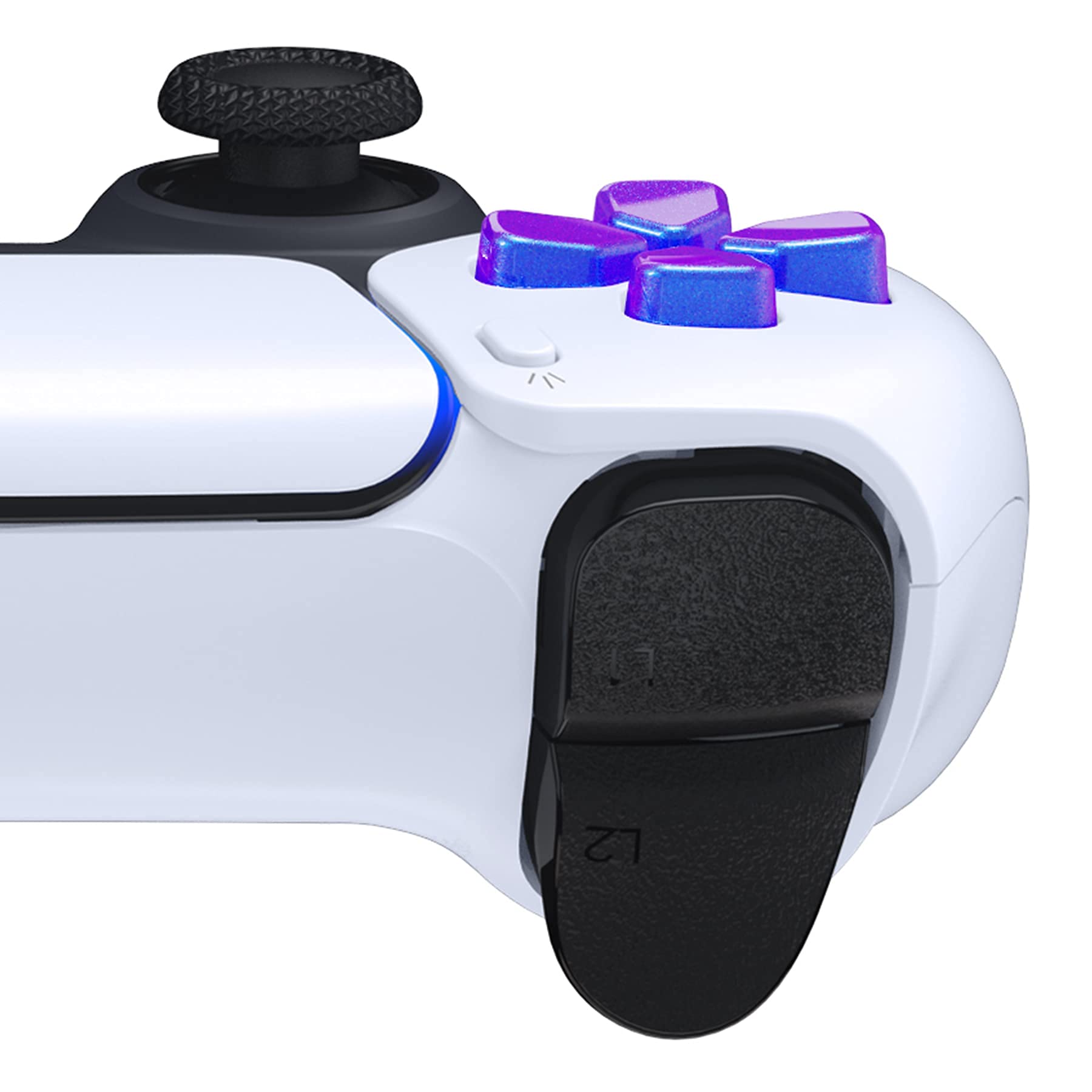 eXtremeRate Ergonomic Split Dpad Buttons (SDP Buttons) for PS5 Controller, Chameleon Purple Blue Independent Dpad Direction Buttons for PS5 Edge, for PS4 All Model Controller - Controller NOT Included